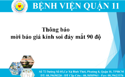Thông báo mời báo giá kính soi đáy mắt 90 độ